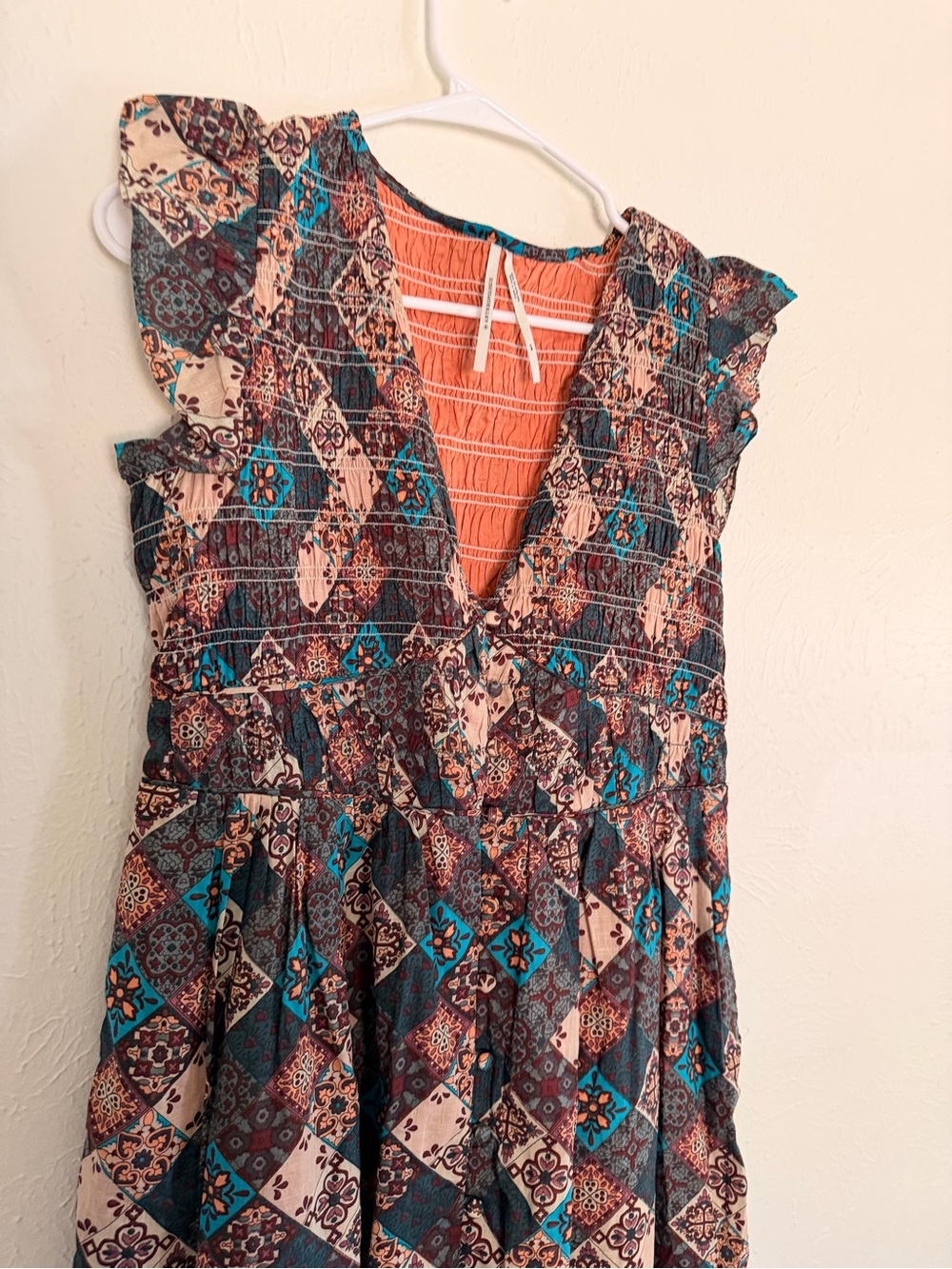 Bohemian Patchwork Maxi Dress Anthropolgie Medium Petite - Picture 4 of 7